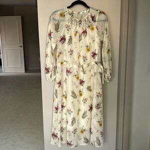 Uniqlo Maxi/Midi Floral & Cream Flowy Dress, Size XS